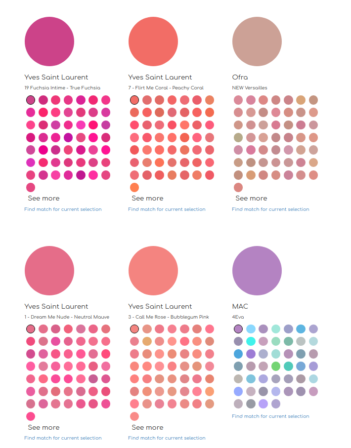 New colourfamilies interface - for lighter colours